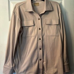 “Almond”color button up jacket, women’s small fits like women’s extra large!